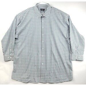Shaquille O'neal Shirt Mens XL Green White Gray Plaid Big Fit Cooling Stretch